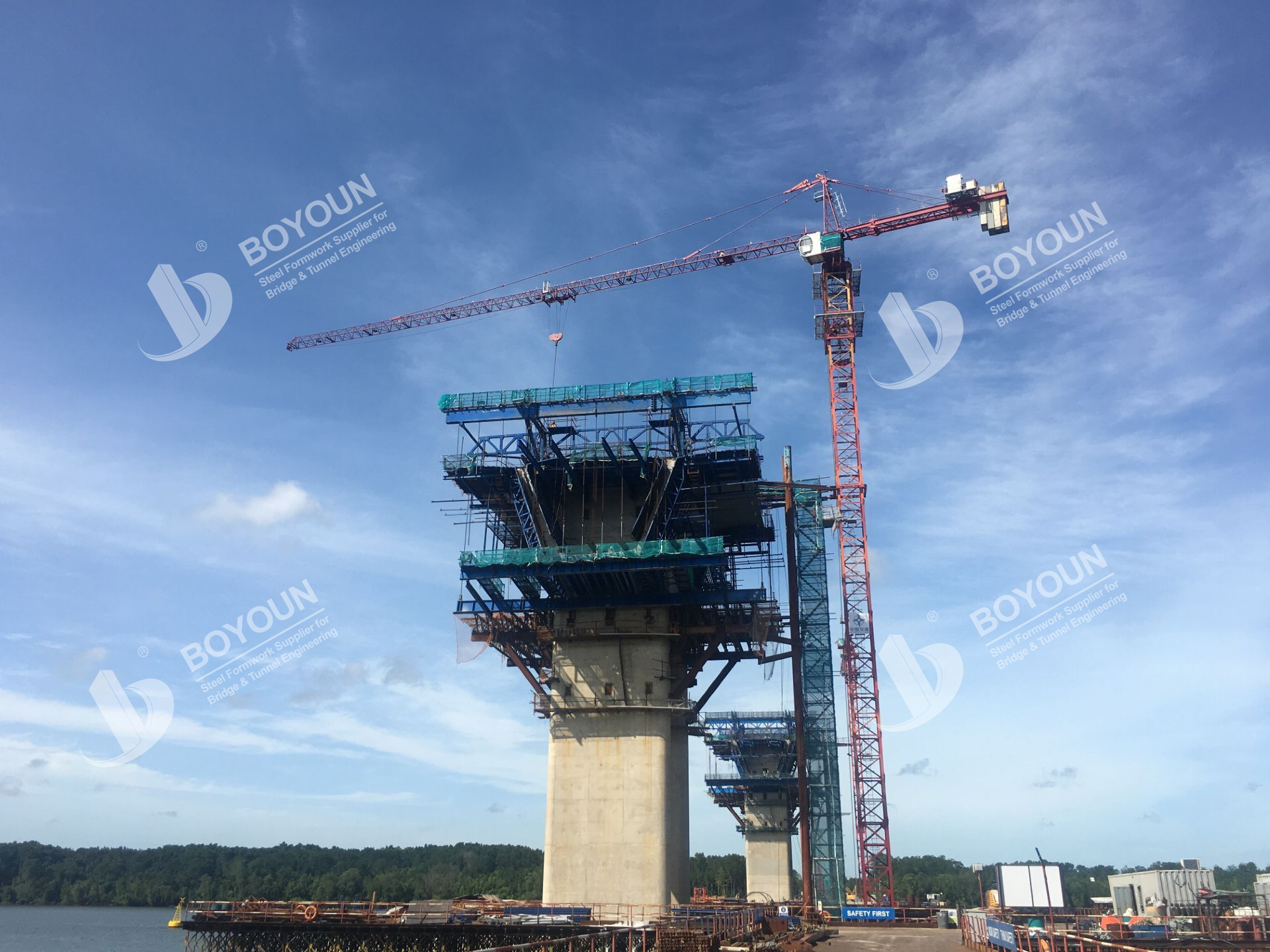 Projet de pont de la rivière Pulai à Johor, malaisie
