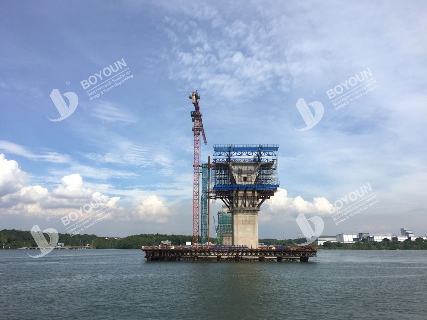 Projet de pont de la rivière Pulai à Johor, malaisie